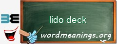 WordMeaning blackboard for lido deck